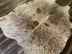 Large Salt and pepper speckled cowhide rug size 84x73 inches AU-1190