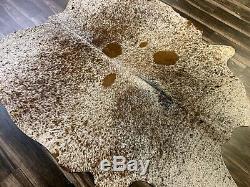 Large Salt and pepper speckled cowhide rug size 84x73 inches AU-1190