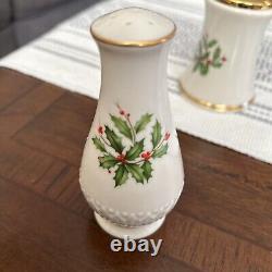 Lenox Sculpted Salt & Pepper Set & Pepper Grinder Holiday