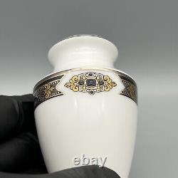 Lenox Vintage Jewel Salt & Pepper Shaker Set White China Gold Enameling USA