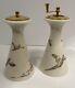 Lenox salt and pepper grinder shakers ivory gold pheasants birds flying 5 tall