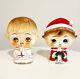 Lipper Mann Vintage Shakers Salt Pepper Christmas Boy Girl Choir Santa Angel Set