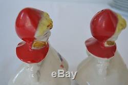 Little Red Riding Hood TALL Salt Pepper Hull floral droopy poppy left gold bow
