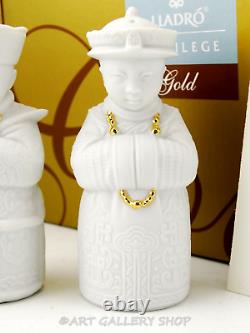 Lladro Gold Privilege EMPERORS SALT AND PEPPER SHAKERS ORIENTAL FIGURINES Box