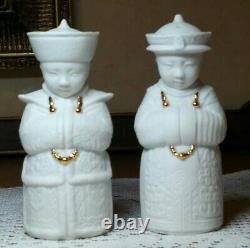 Lladro Privilege Emperor's Table Salt Pepper Bisque And Gold