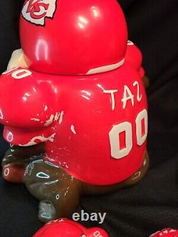 Looney Tunes TAZ Devil Cookie Jar withSalt & Pepper Shaker Kansas City Cheifs 1994