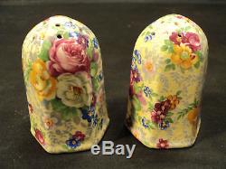 Lord Nelson Rose Time Chintz Salt, Pepper & Tray Set