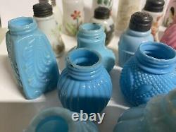 Lot Of 52 Antique Victorian Glass Salt Shakers Mt Washington Corn Wavecrest Etc