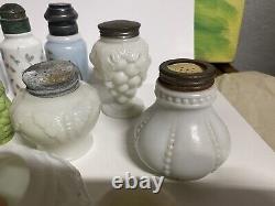 Lot Of 52 Antique Victorian Glass Salt Shakers Mt Washington Corn Wavecrest Etc