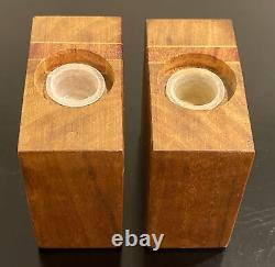 MCM Wood Block Salt And Pepper Shakers Frank Lloyd Wright Style