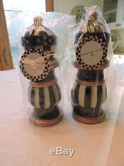 MacKenzie-Childs Courtly Check Salt & Pepper Mill Shakers Set Brand New