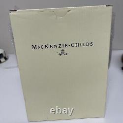 MacKenzie-Childs Salt & Pepper Grinder Mill Pair Set Courtly Check 7.5NWT BOXED