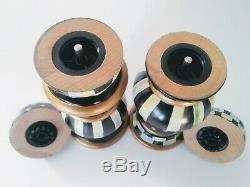 Mackenzie Childs 7in Wood Salt And Pepper Mill Excelent Cond luxury decor