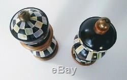 Mackenzie Childs 7in Wood Salt And Pepper Mill Excelent Cond luxury decor
