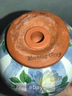 Mackenzie Childs Blue Morning Glory Honeymoon Salt Pepper Shakers & Under Plate