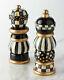 Mackenzie Childs COURTLY CHECK Wood 7 SALT & PEPPER MILL SET NEW SOLD-OUT