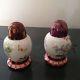 Mackenzie Childs Chelsea Luster Floral Salt and Pepper Shakers RARE