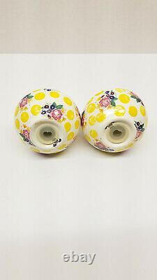 Mackenzie Childs Dicontinued Buttercup Pattern Salt & Pepper Shakers