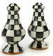 Mackenzie Childs Enamelware Courtly Check Salt & Pepper Shakers Large