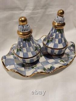 Mackenzie-Childs Vintage 1997 Morning Glory Salt And Pepper Shakers with a