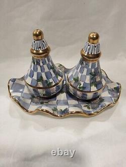Mackenzie-Childs Vintage 1997 Morning Glory Salt And Pepper Shakers with a