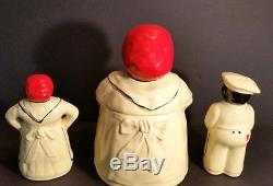 Mammy Cookie Jar with Salt and Pepper Shakers -hand decorated with 22 karat