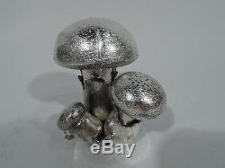 Mario Buccellati Salt & Pepper Shakers Mushroom Pair Italian Sterling Silver