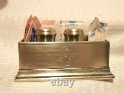 Match Italian Pewter Condiment holder and Piccoli Salt and Pepper Shakers