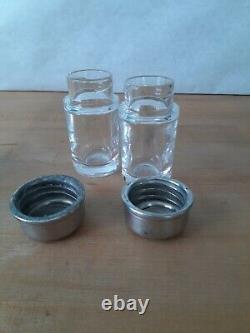 Match Italian Pewter Cutwork Salt and Pepper Caddy 5 3/4 inches with Label