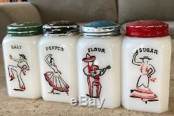 McKee Flemenco Spanish Mexican Dancers Salt Pepper Flour Sugar Range Shaker Set
