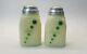 McKee Green Dots on Custard Glass Roman Arch Salt and Pepper Range Shakers