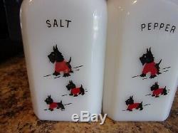 McKee Scotty Dogs in Red Sweaters Salt & Pepper Large Range Shakers Scotties