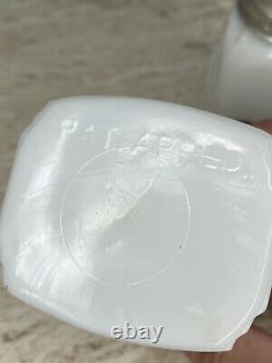 McKee White Glass with Black Polka Dots Roman Arch Salt & Pepper Range Shakers