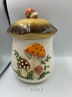 Merry Mushroom Canister Set, Creamer & Sugar, Salt & Pepper 1970s/1980s Sears