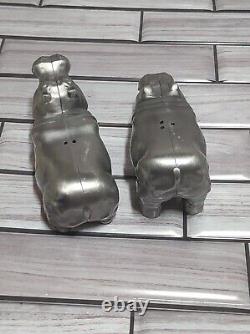 Metal Hippo Salt And Pepper Shakers