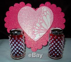 Mintvintagefenton Glassplum(cranberry)opalescenthobnailsalt&peppershakers