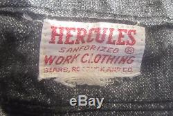 Minty 1940s Vintage Salt & Pepper Denim Chambray Hercules Sanforized Work Shirt