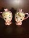 Miss Cutie Pie Pink Napco Salt and Pepper Set, great condition A3510/pi