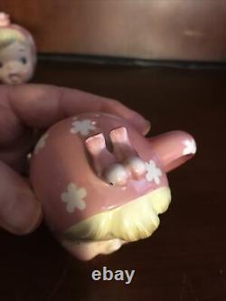 Miss Cutie Pie Pink Napco Salt and Pepper Set, great condition A3510/pi