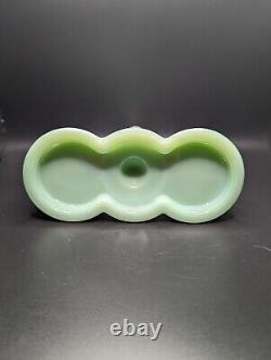 Mosser Glass Jadeite Salt and Pepper Shakers with Tray