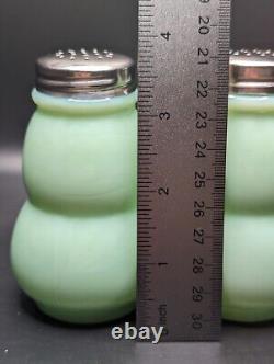 Mosser Glass Jadeite Salt and Pepper Shakers with Tray