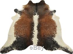 Natural Cowhide Area Rug 30 sq. Ft Brown White Salt and Pepper Pure Cowhide Rug