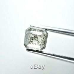 Natural Diamond Real Diamond 1.05Ct Salt and Pepper Sq Emerald Step cut for Gift