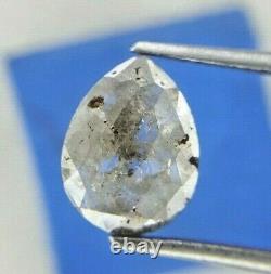 Natural Diamond Rustic Diamond 1.72TCW Pear Rose cut Salt and Pepper for Gift