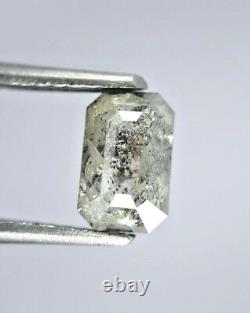 Natural Diamond Salt and Pepper Emerald Full cut 0.89TCW SI1 6.9 x 4.4 x 2.8MM