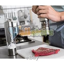 New 2 Electric Spice Salt Pepper Mill Grinder Stainless Steel Muller Home Tools