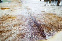 New Brazilian RODEO Cowhide Rug Leather SALT AND PEPPER 6'x6' Cow Hide Rug
