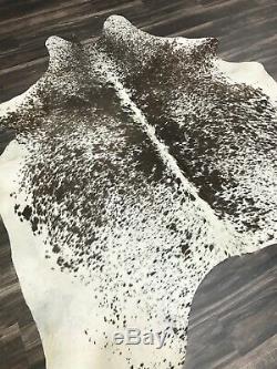 New Brazilian Salt And Pepper cowhide rug size 77x74 inches AU-1584