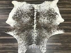 New Brazilian Salt And Pepper cowhide rug size 77x74 inches AU-1584