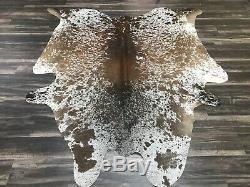 New Exotic salt and pepper cowhide rug size 80x74 inches AU-1715